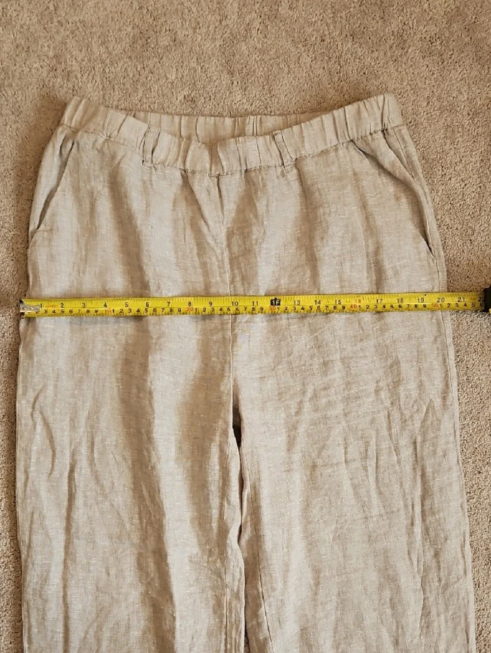 Quince Wide-Leg 100% Linen Pants in Light Tan